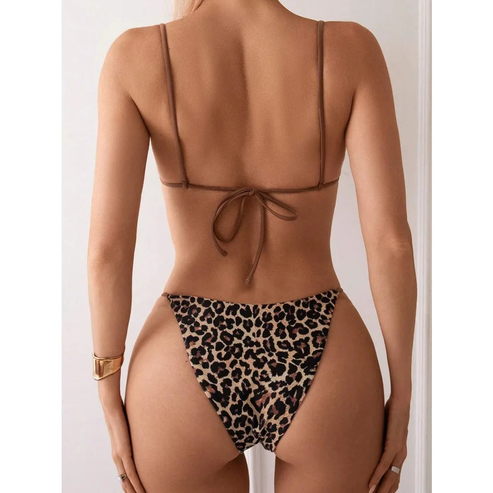 Leopard Swimwear Women 2025 Bathing Suit Micro Bikini Brazilian Biquinis Mini Swimsuit Push Up Swimming Suit Maillot De Bain - Sun Studio