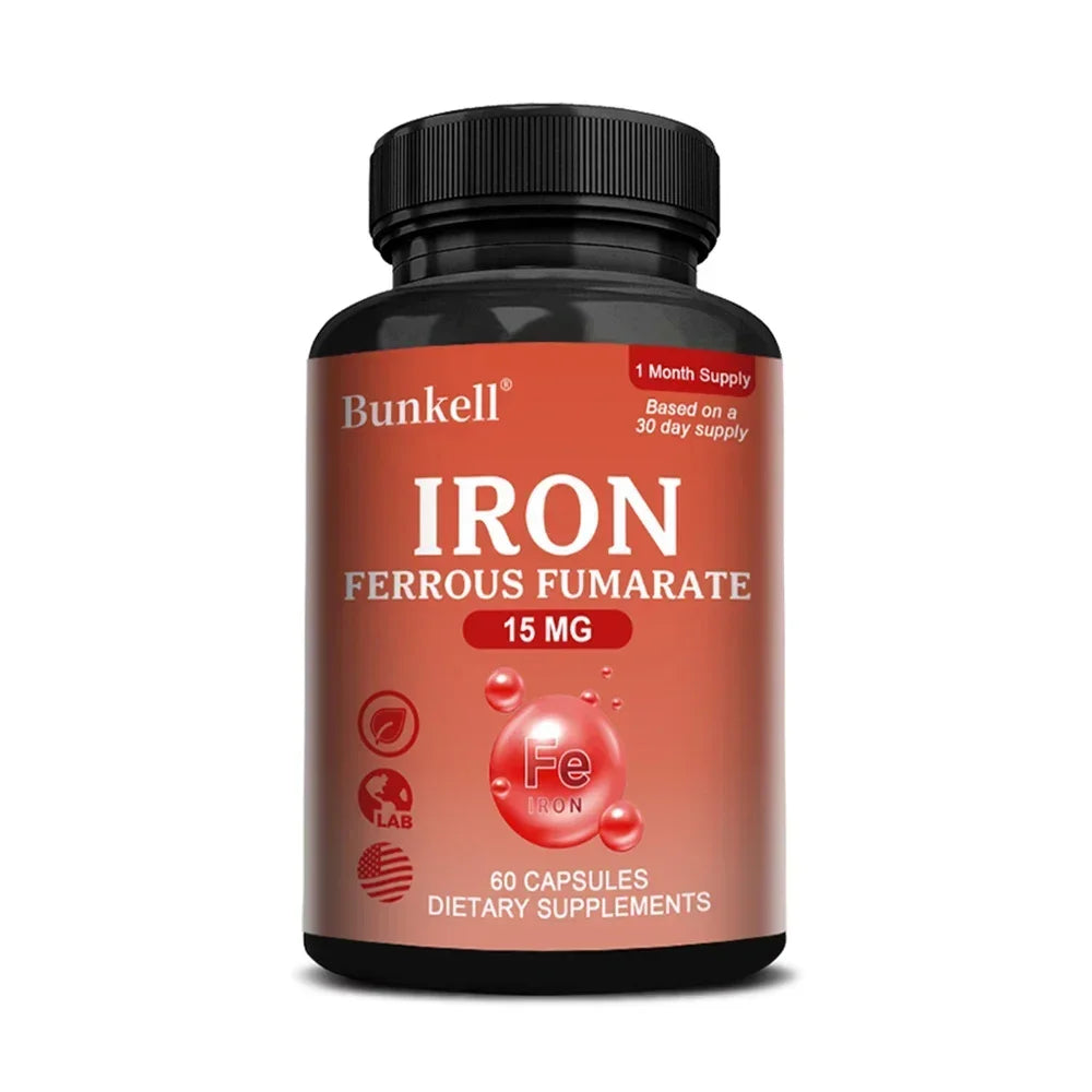 Iron Supplement - Boost Energy, Improve Concentration, Enhance Immune Function, Reduce Fatigue, Help Hemoglobin Balance, Non-GMO - Sun Studio