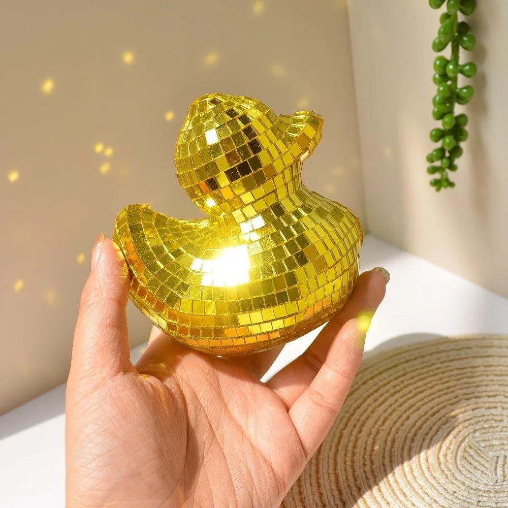 Creative Desktop Disco Mirror Decorative Duck Mirror Glass Disco Ornament Disco Decoration Duck Home Decor Disco Ball Duck Home - Sun Studio