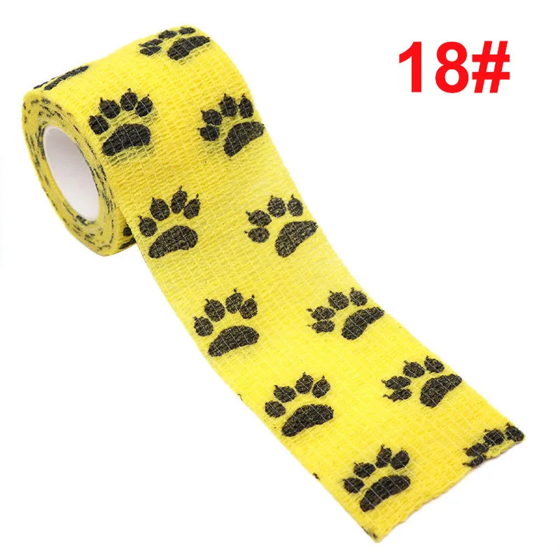 Animal Pattern Printed Self Adhesive Elastic Bandage 4.5m Sports Wrap Tape for Finger Joint Knee First Aid Kit Pet Tape - Sun Studio