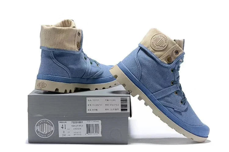 PALLADIUM Pallabrouse Dark Brown Sneakers Men/Women High-top Army Leisure Ankle boots Canvas Casual Shoes Anti-Slip Shoes 36-45 - Sun Studio