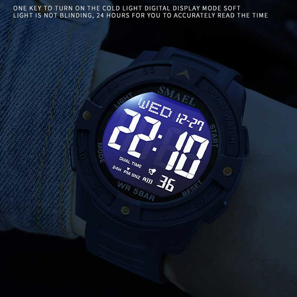 SMAEL New Men's Luxury Sports Watch Waterproof Man Watches Multifuction Man LED Digital Military Watch Alarm Clock Wristwatch - Sun Studio