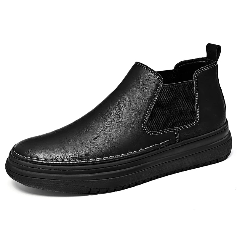British Style Men's Interview Formal Boots High-end Business Short Boots Men's Winter Ankle Boots Trend High Top Shoes