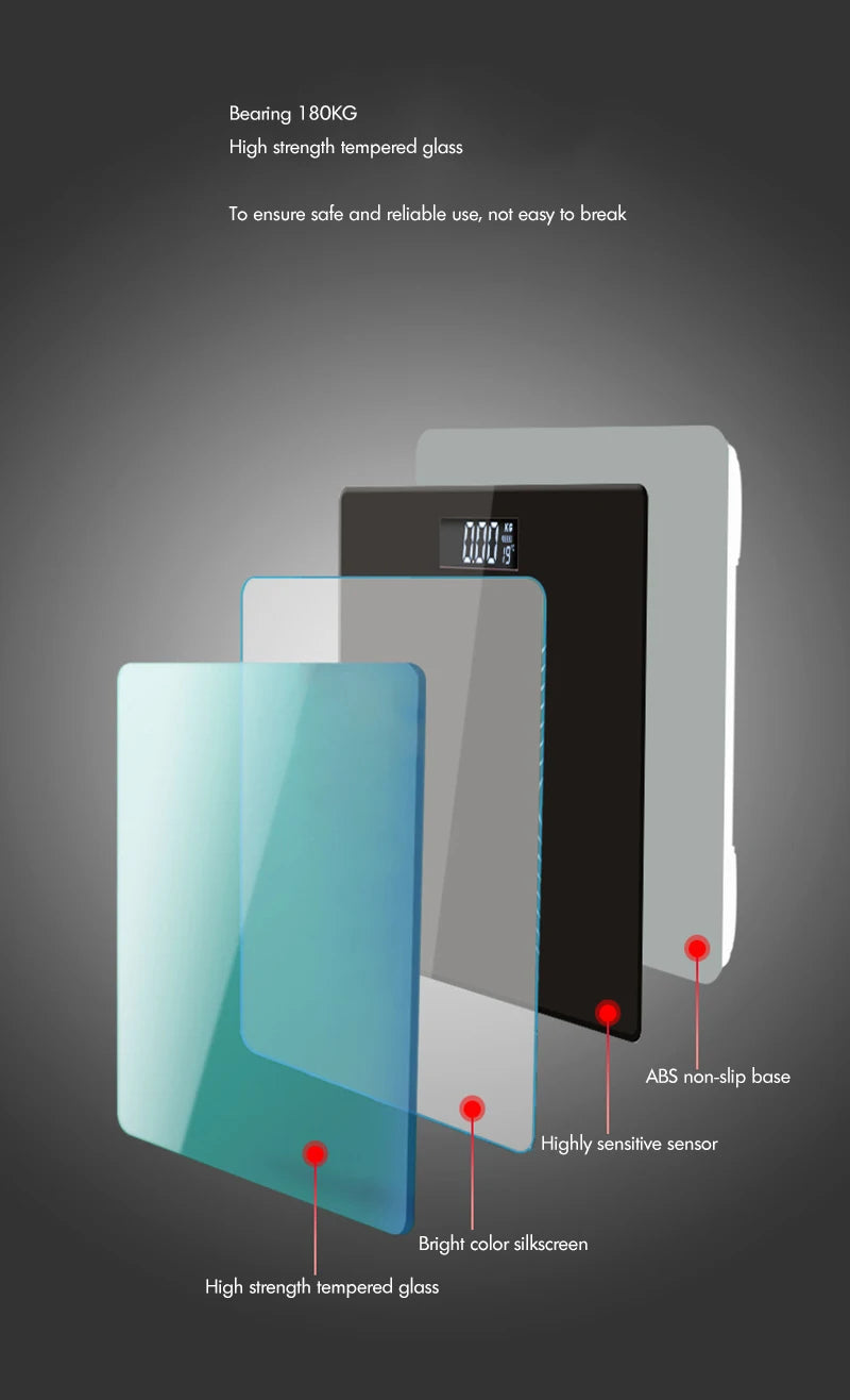 Scale for Body Weight , Digital Bathroom Scale with Step-On Technology, 3 Backlit Display, 180kg Weight Scale, ميزان وزن - Sun Studio