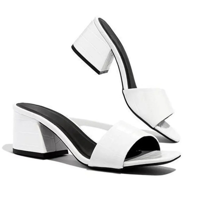 Summer Slippers Women Fashion Shoes for Women Black Large Sandals Luxury Heel Slippers Zapatos De Mujer - Sun Studio