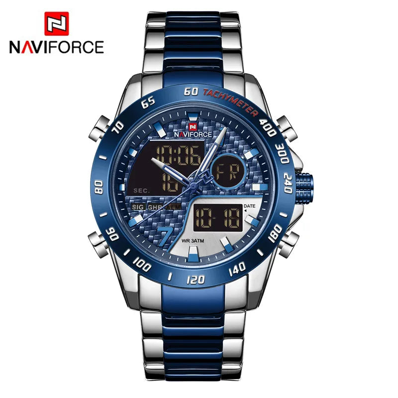 NAVIFORCE Men Digital Watch LED Sport Military Mens Quartz Wristwatch Male Luminous Waterproof Clock Watches Relogio Masculino