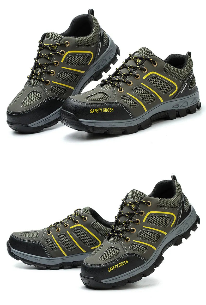 NYWOOH Male Steel Toe Safety Shoes Indestructible Construction Work Shoes Protection Footwear Breathable Hiking Boots For Men - Sun Studio