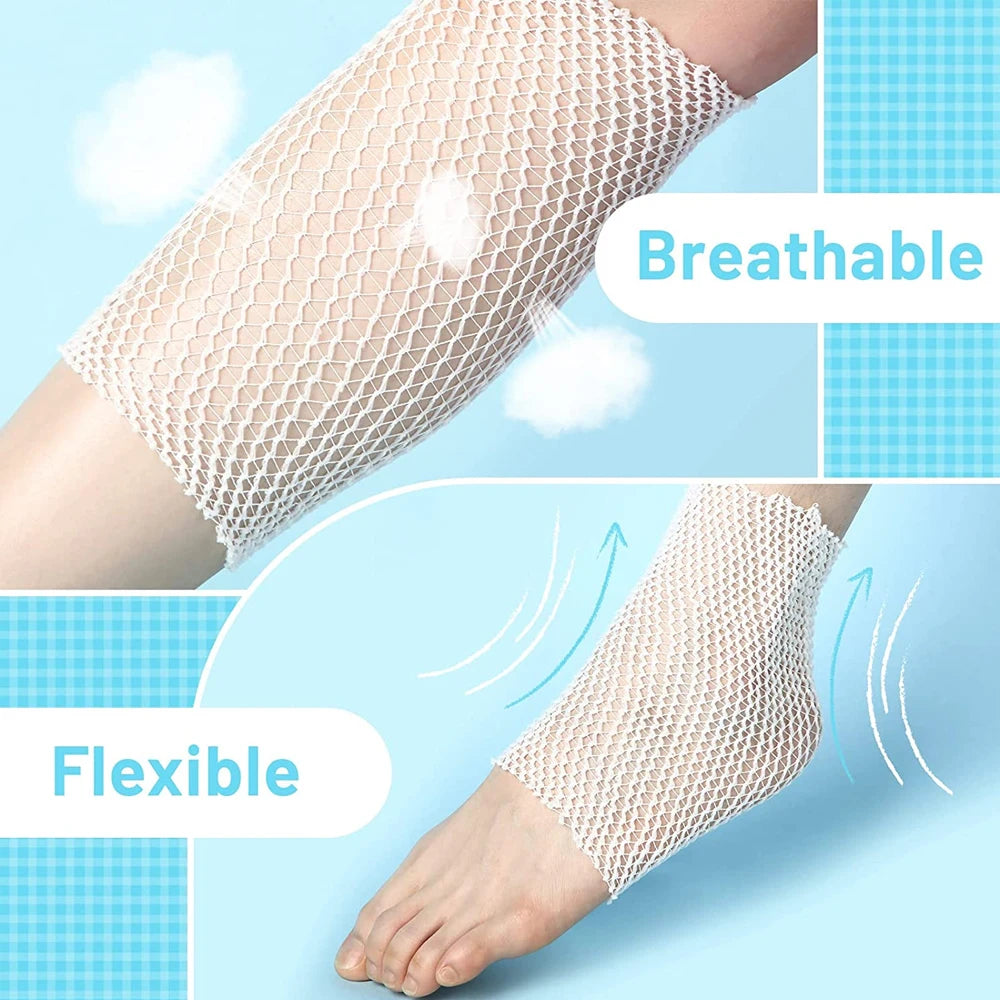 1 Roll Elastic Net Wound Dressing Net Tubular Bandage Mesh Tubing Tubular Gauze Fix Breathable Bandage Retainer for Adults Ankle - Sun Studio