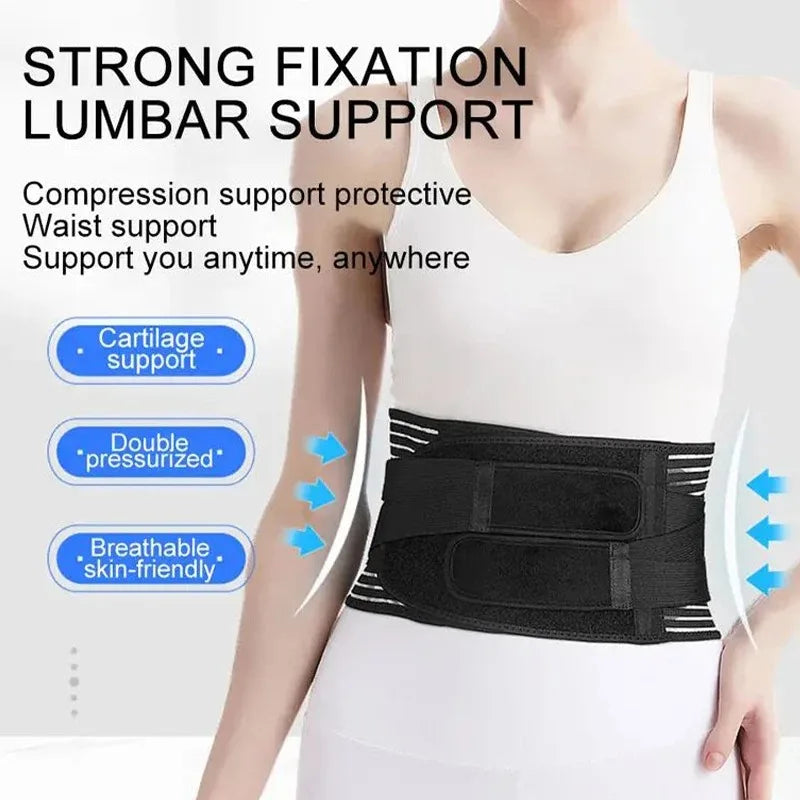 Lower Back Brace Lumbar Support Belt Adjustable Double Pull Breathable Spine Decompression Medical Orthopedic Brace Pain Relief - Sun Studio