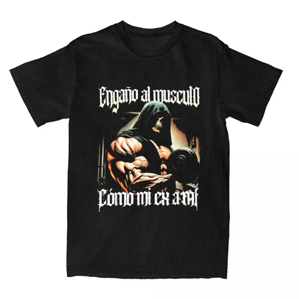 Fitness T-shirt  Calacas Chidas Gym Fitness Con Frases Sarcasticas T-shirt Men Women Retro Tees Tops Streetwear Casual Unisex - Sun Studio