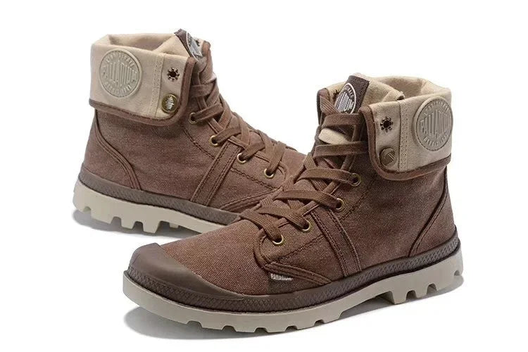 PALLADIUM Pallabrouse Dark Brown Sneakers Men/Women High-top Army Leisure Ankle boots Canvas Casual Shoes Anti-Slip Shoes 36-45 - Sun Studio