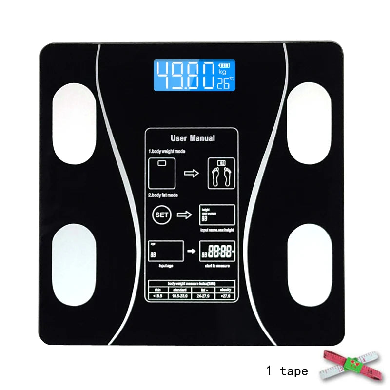 Body Fat Scale Smart Wireless Digital Bathroom Weight Scale Body Composition Analyzer With Smartphone App Bluetooth-compatible - Sun Studio