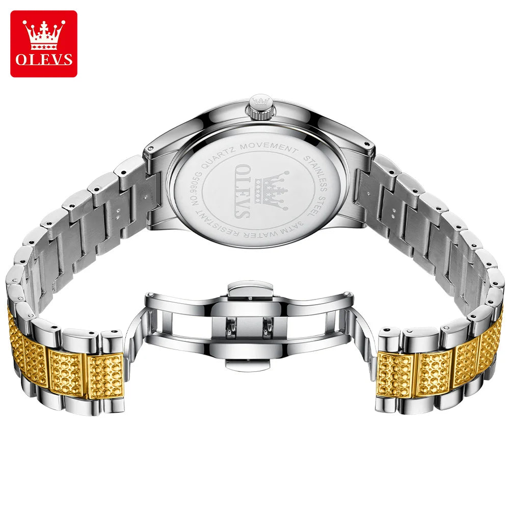 OLEVS New Fashion Mens Watches Top Brand Luxury Quartz Wrist Watch Man Sport Stainless Steel Watch for Men Reloj Hombre 2025 - Sun Studio