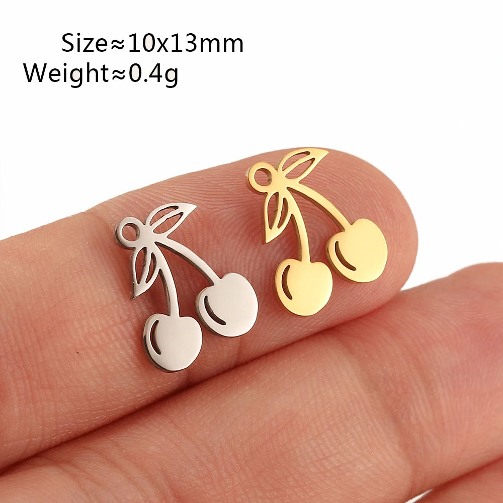 5Pcs Summer Hat/Lip Kiss/Swimsuit/Airplane Travel Charm  Stainless Steel Jewelry Making Craft DIY Bracelets Necklace Accessories - Sun Studio