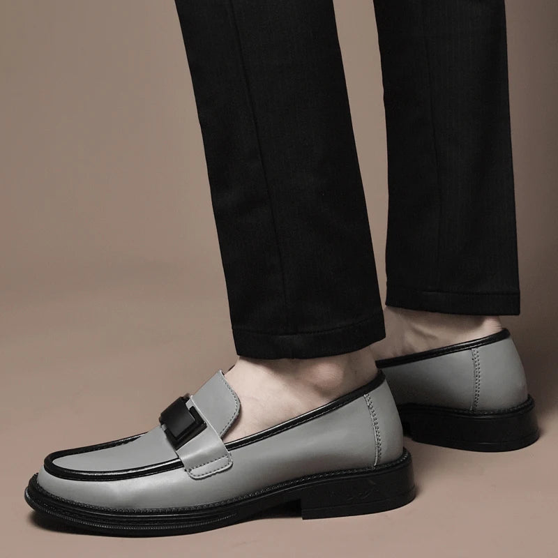Men Genuine Leather Business Shoes Casual Flats Men Party Driving Loafers Shoes Breathable Moccasins Men's Casual High-end Shoes - Sun Studio