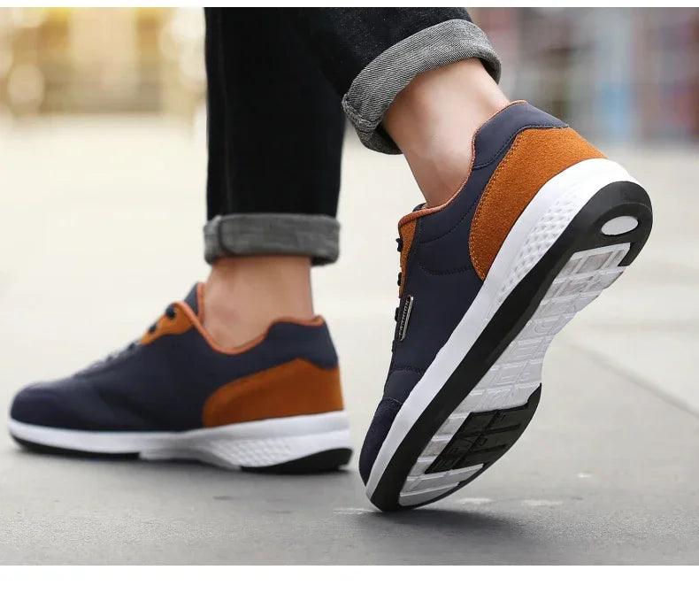 YRZL Men Shoes Spring Autumn Waterproof Walking Sneakers Leisure Male Leather Sports Shoes Non-Slip Footwear Tennis for Men - Sun Studio