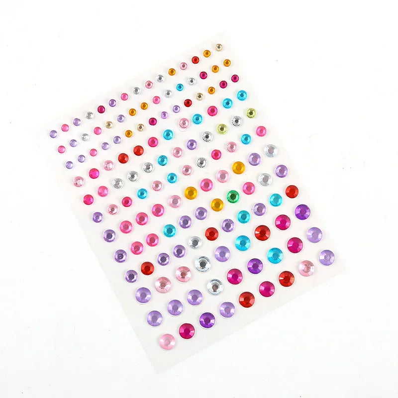 1 Pc Disposable Tattoo Stickers Face Jewelry Color Crystal Diamond DIY Eyes Face Body Waterproof Makeup Decorations Rhinestones