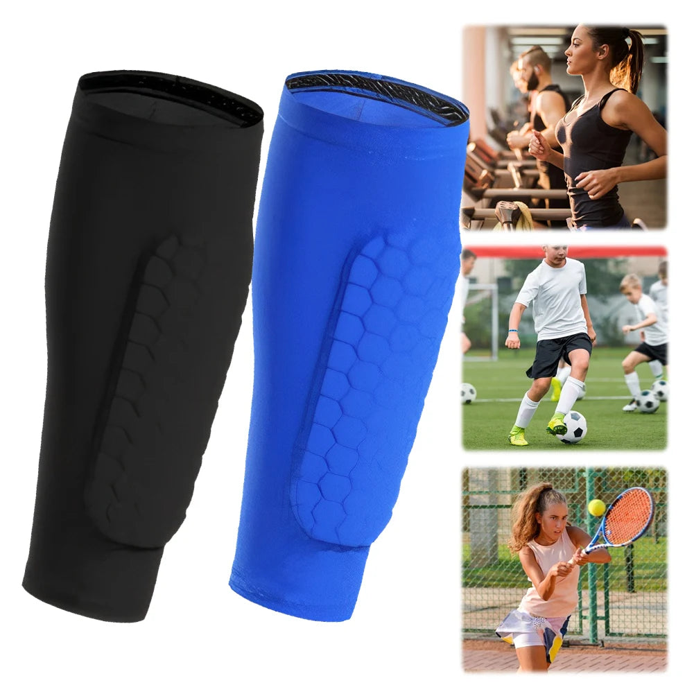 Soccer Shin Guards Calf Compression Sleeve Comfortable Sports Shin Splints Non Slip with Honeycomb Pad for Football Basketball - Sun Studio