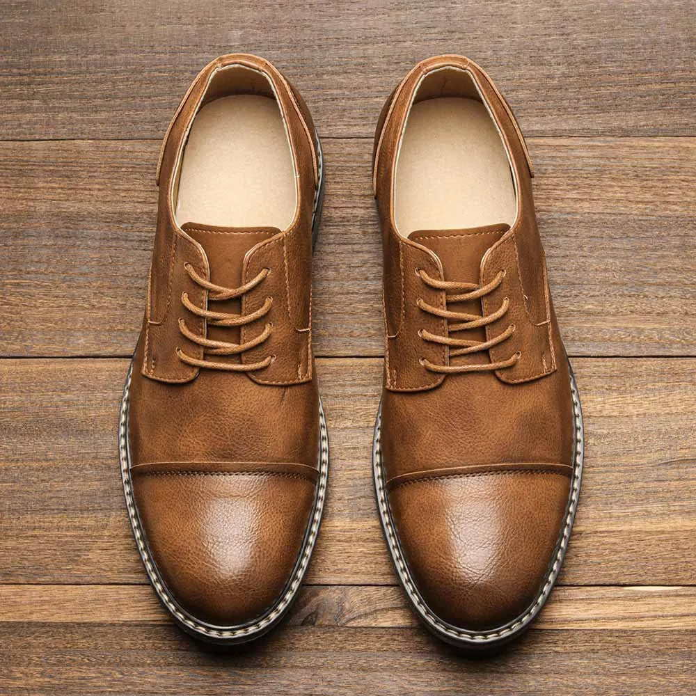 Business Men's Leather Shoes European American Casual Man Leather Shoe Retro Trend Men's Shoes Large Size Leather Shoes for Men