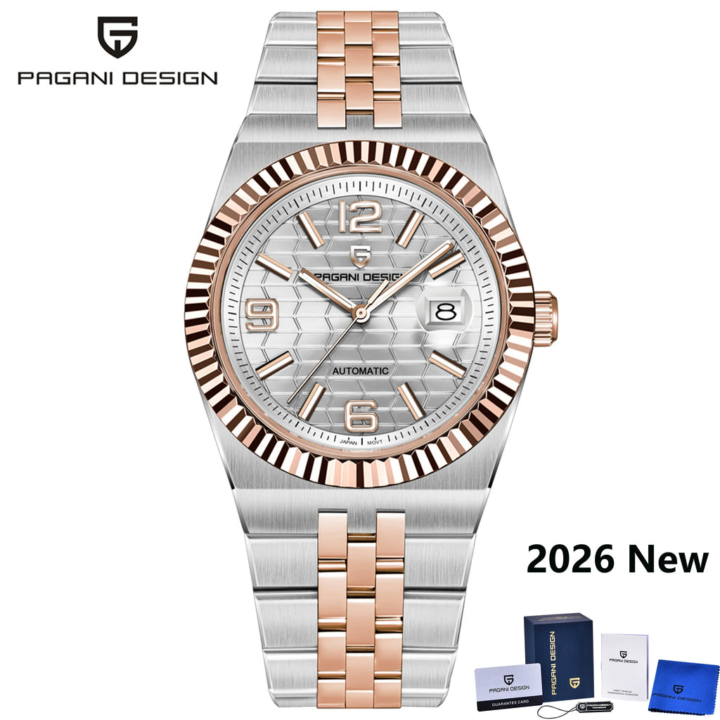 2026 New PAGANI DESIGN 3D Rhombus Dial Luxury Automatic Watch For Men Fashion Business Mechanical Wrist watches Sapphire crystal - Sun Studio