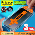 Easy Installation Oleophobic Coating Dust Free Privacy Screen Protector For iPhone 17 16 11 12 13 14 15 Pro Max XR XS 15 16 Plus - Sun Studio