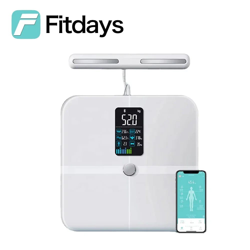 Fitdays Smart 8 Electrodes Body Fat Weight Scale, Human Bioimpedance Scale, Body Composition Scale - Sun Studio