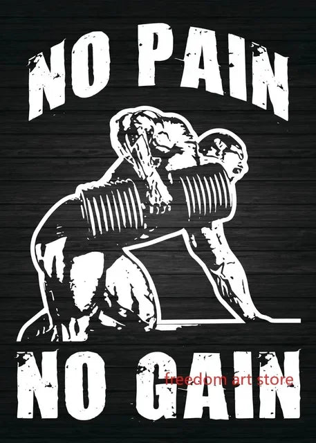 Gym Motivation Muscle Man Bodybuilding Fitness Strength Barbell Art Poster Canvas Painting  Wall Print Picture for Home Gym Deco
