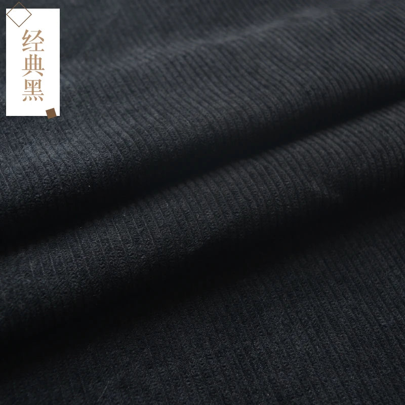 Retro Style Bag Corduroy Fabric Plain Per Meter for Pants Skirts Coats Sewing Soft Children Cloth Breathable Black Pink Wearable - Sun Studio