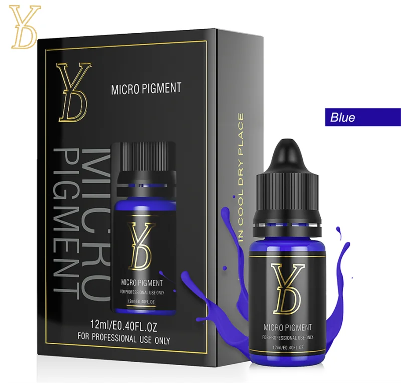 YD New 12ML Liquid Tattoo Pigment Ink Professional Permanent Makeup Eyeliner Shading Micropigmentation Cosmetic Black Blue Green - Sun Studio