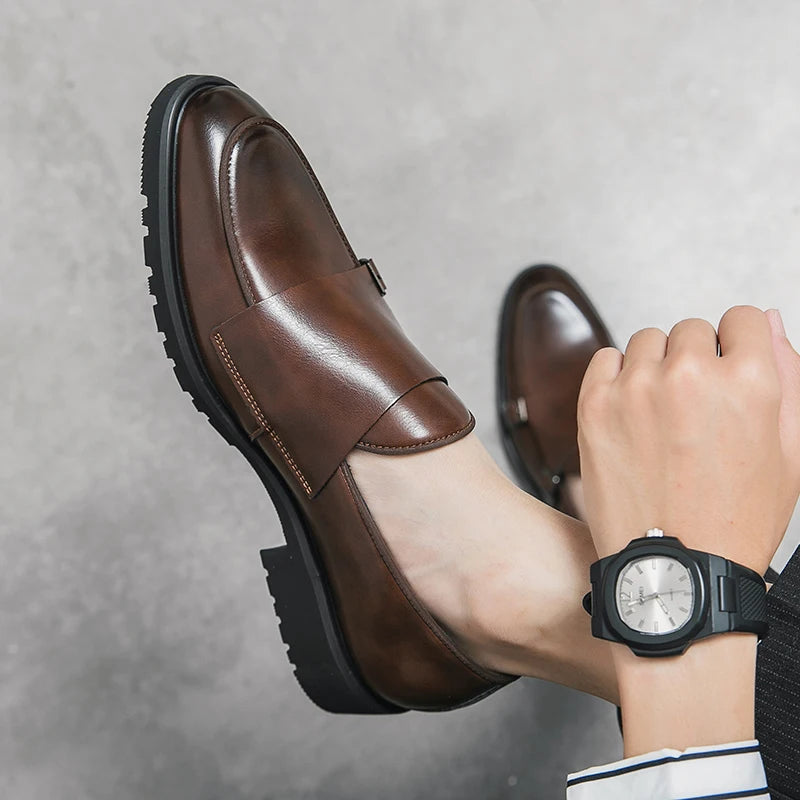 2023 Man Split Leather Shoes Rubber Sole Man Business Office Male Dress Lether Shoes Genuine Leather Wedding Party Shoes Plus 46 - Sun Studio