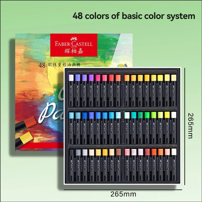 Faber-Castell Soft Oil Pastel Set 24/36/48 Vibrant Colors Creamy Texture Bullet Head Chalk for Artist Painting Drawing Beginners