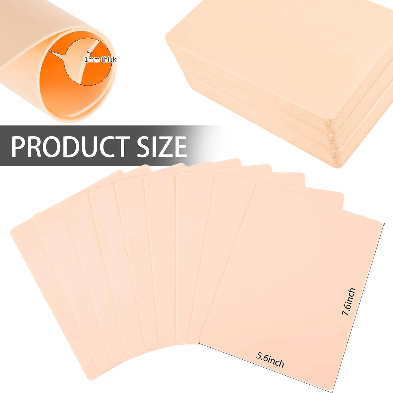 20/10/5/3/1PCS Tattoo Practice Skin Blank Fake Tattoo Skin Synthetic Leather for Permanent Makeup Tattoo Beginner Exercise Tool - Sun Studio