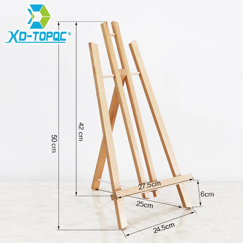 1pc Wooden Trapezoidal Small Easel, Foldable Display Bracket On The Desktop, Painting Party Easel, Used For Painting Art Display - Sun Studio