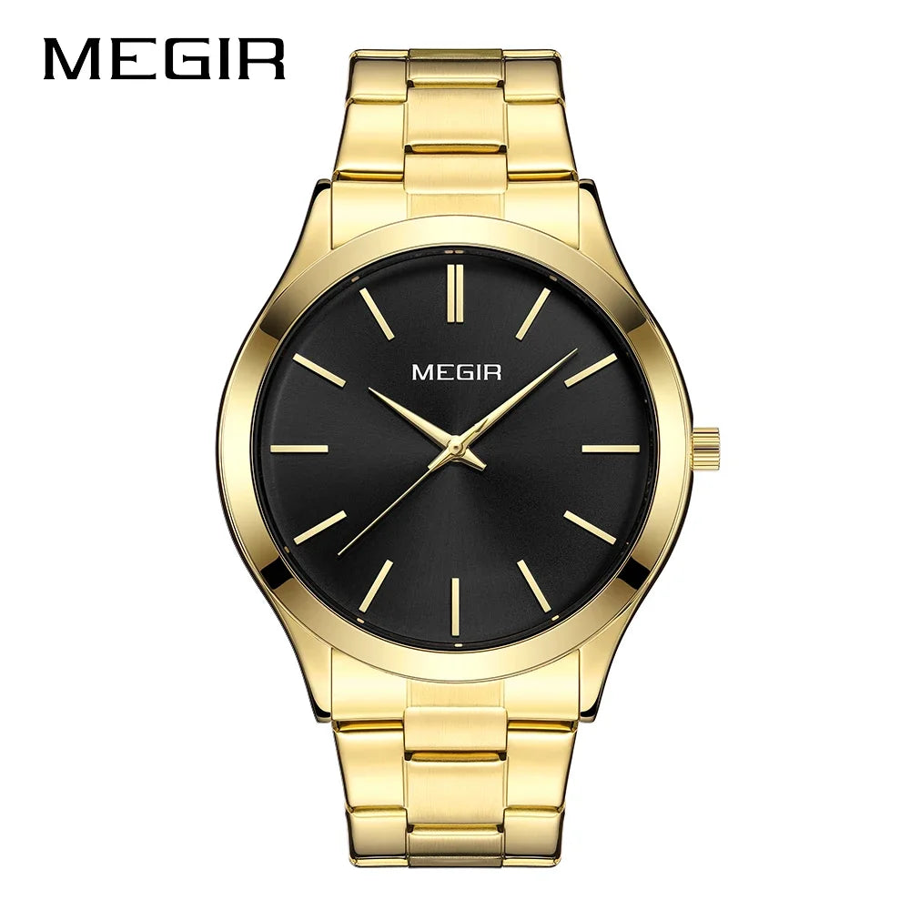 MEGIR Business Luxury Men's Watches Stainless Steel Luminous Waterproof Man Wristwatch Fashion Casual Men Quartz Watch Reloj - Sun Studio