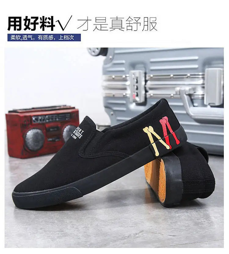 2023 New Canvas Shoes Men Summer Classic Loafers Men Casual Shoes Breathable Lazy Walking Flat Men Shoes Sneakers Plus Size 47 - Sun Studio
