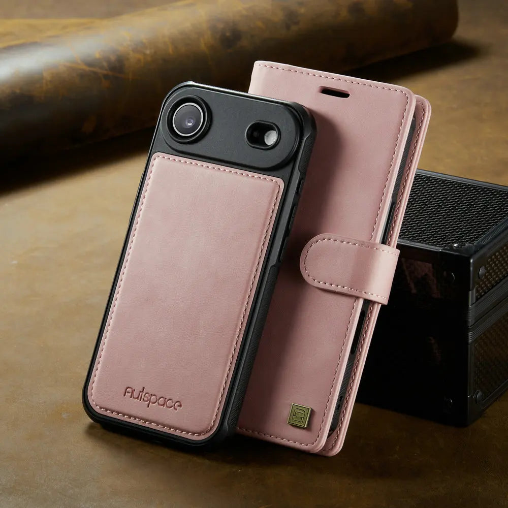For iPhone 17 Pro 5G 2025 2In1 Detachable Leather Wallet Case For iPhone Air 17 16 15 14 13 12 Pro Max 16 Plus 16E Magnet Cover - Sun Studio