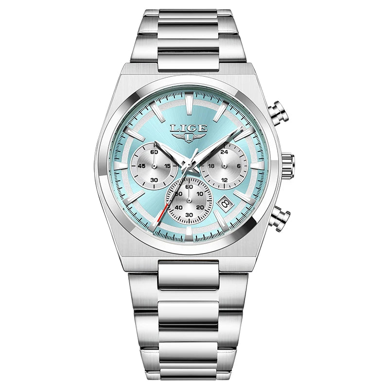 LIGE Top Luxury Man Quartz Watch Waterproof Luminous Date Chronograph Watches For Men Stainless Steel Fashion Men's Watch Reloj - Sun Studio