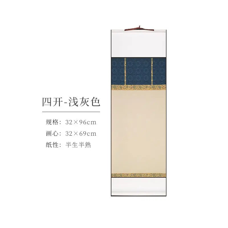 Tang Dynasty Style Blank Xuan Paper Scroll Half Ripe Rice Paper Calligraphy Painting DIY Scroll Batik Xuan Paper Hanging Scroll - Sun Studio