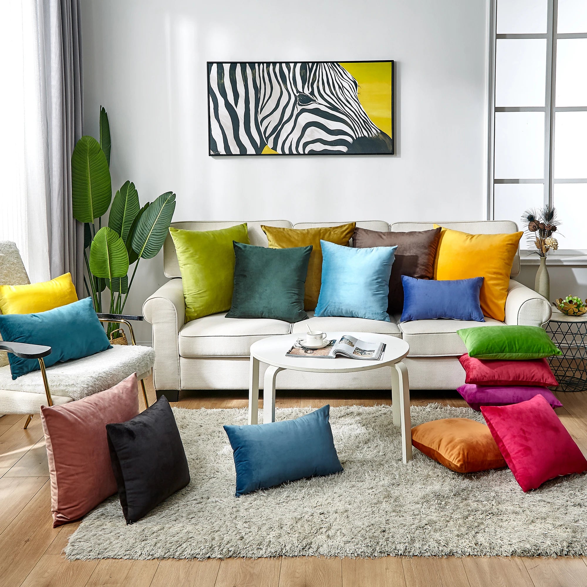 Classic Velvet 45x45cm Cushion Cover Soft Home Decorative 30x50cm Nordic Throw Pillow Cover for Living Room Sofa Pillow Case - Sun Studio