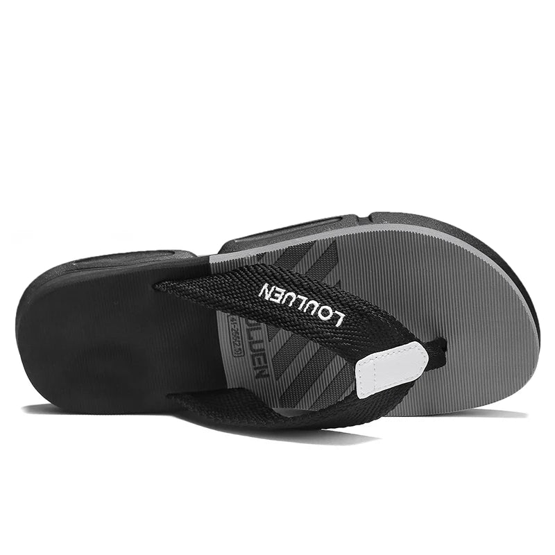 [Color blocked flip flops] Comfortable color blocked flip flops - Men's non slip casual rubber bottom EVA flip flops, suitable f - Sun Studio