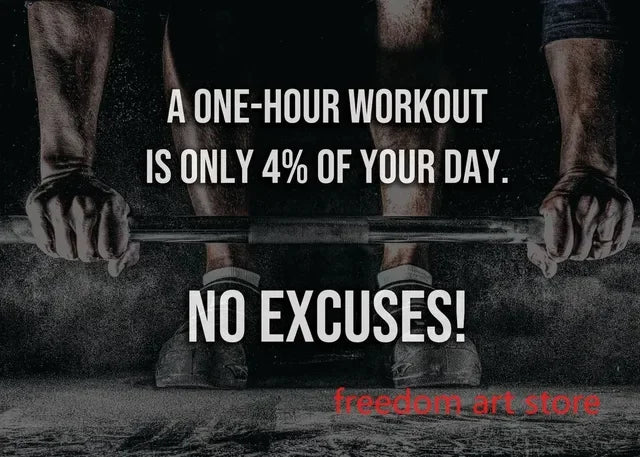 Gym Motivation Muscle Man Bodybuilding Fitness Strength Barbell Art Poster Canvas Painting  Wall Print Picture for Home Gym Deco