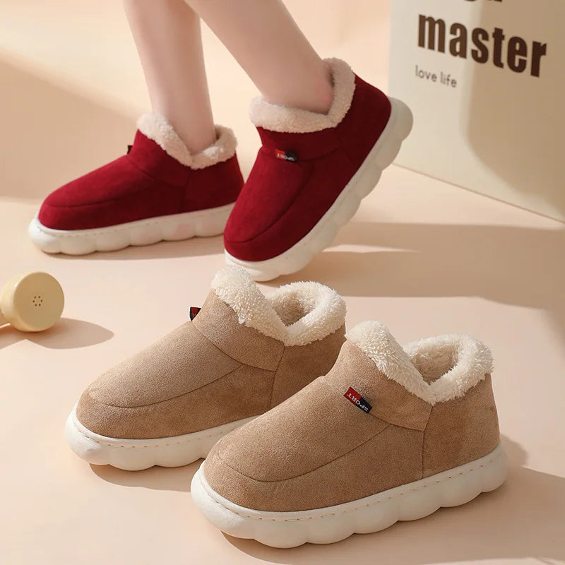 Asgard Men Plush Platform Slippers Winter Warm Outdoor Antiskid Fluffy Soft Cotton Boot Indoor Fashion Cozy Furry Flat Home Shoe - Sun Studio
