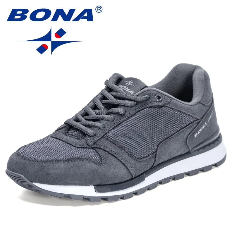 BONA 2022 New Designers Suede Casual Shoes Men Sneakers Outdoor Walking Shoes Man Comfortable Shoes Walking Footwear Mansculino - Sun Studio