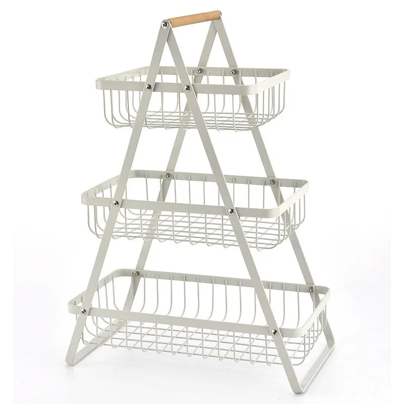 2 Tier Countertop Fruit Basket,Portable Fruit Bowle Basket for Kitchen Organizer Storage & Fruits Vegetable Bread Snacks Basket - Sun Studio