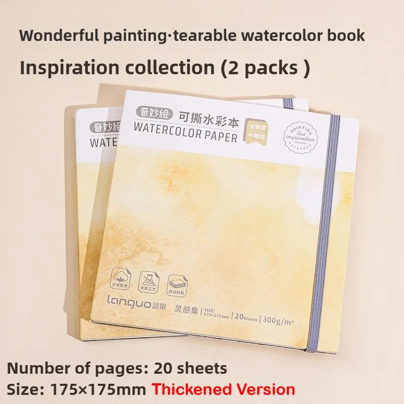 LANGUO Portable 300G Thick Cotton Watercolor Tearable Book Coated Paper Medium Rough Texture Album Sketchbooks School Stationery