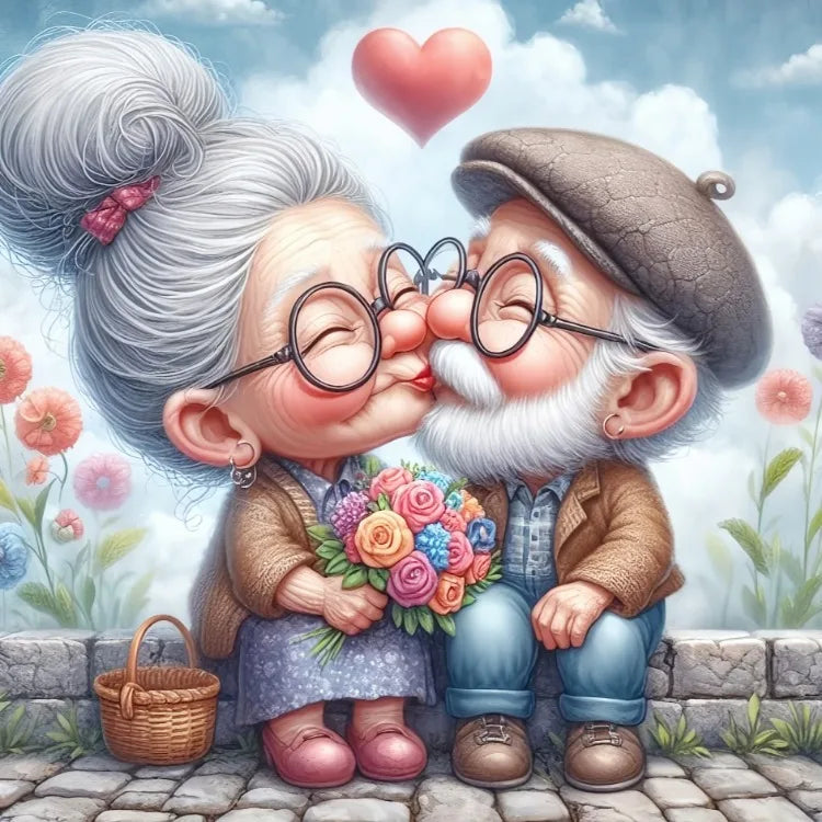 Fairy Dust AB Cartoon Grandpa and Grandma 5D DIY Diamond Painting Cross Stitch Art Mosaic Full Embroidery Home Decor Kids Gift