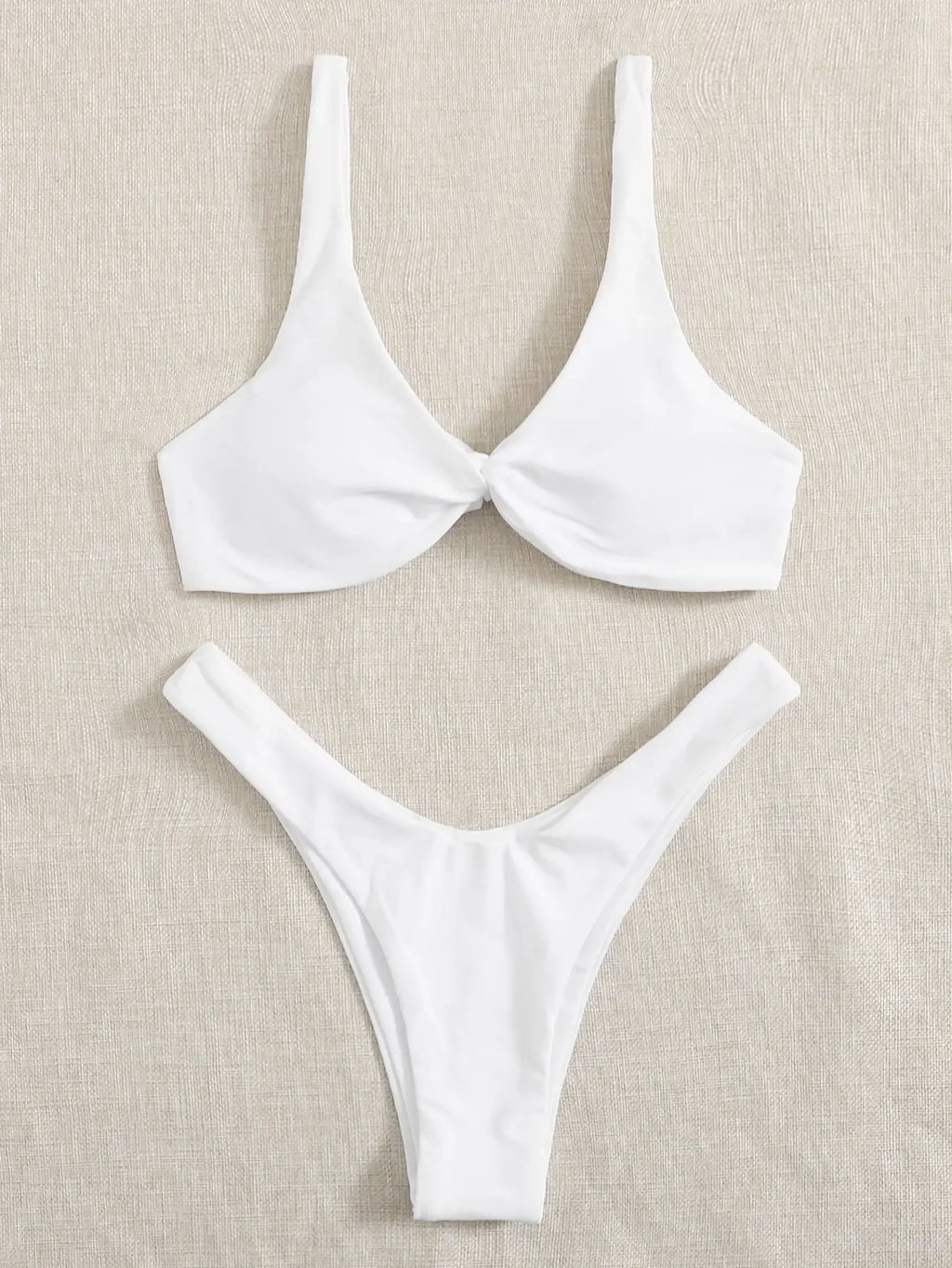 Tie-Detail Sexy Bikini Set Padded Push-Up Bra High-Leg Bandage Brazilian Swimsuit for Women Women's Swimwear Bikini - Sun Studio