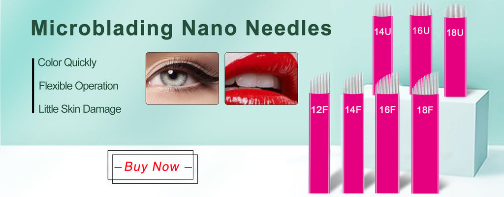 0.2mm U-Shape 16 Pin Microblading Needle Eyebrow Tattoo Blade For Permanent Makeup Manual Pen 3D Eyebrow Embroidery - Sun Studio