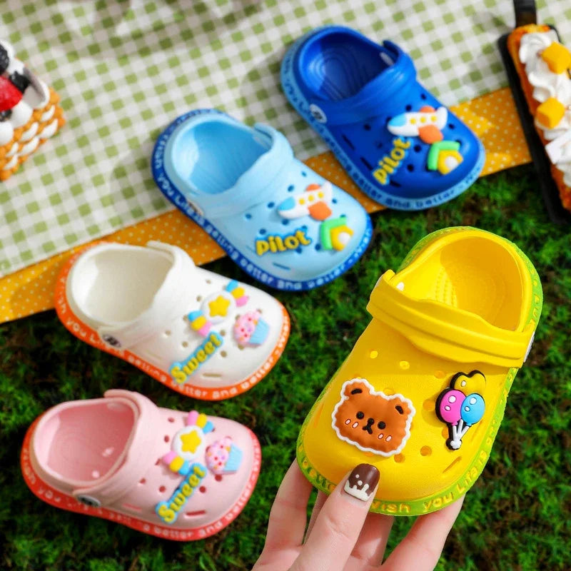 Summer Sandals For Girls Kids Baby Boys Girls Cartoon Baby Sandals Flat Heel Solid Soft Cartoon Slippers Children's Garden Shoes - Sun Studio