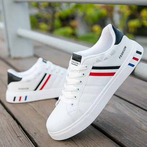 2024 Mens Casual Sneakers New Fashion Lace-up White Shoes Student Comfort Sports Plus Size Vulcanized Shoes Zapatillas De Hombre - Sun Studio